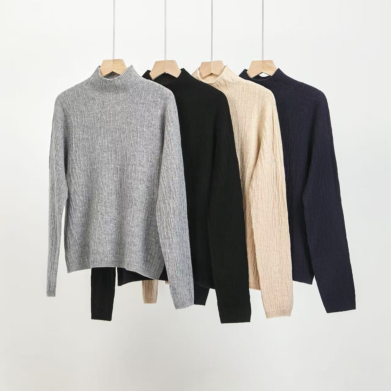 【浥尘女装】620软糯套头打底衫高领内搭羊绒衫长袖显瘦气质上衣