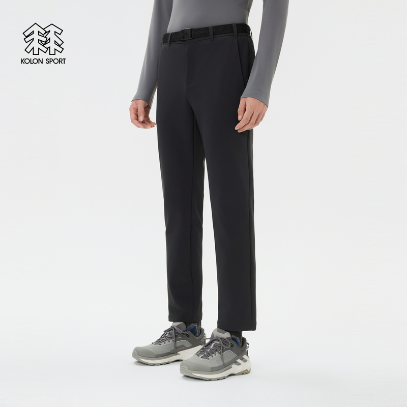 KOLON SPORT可隆软壳裤防泼水防风男士拉绒REGULAR FIT长裤