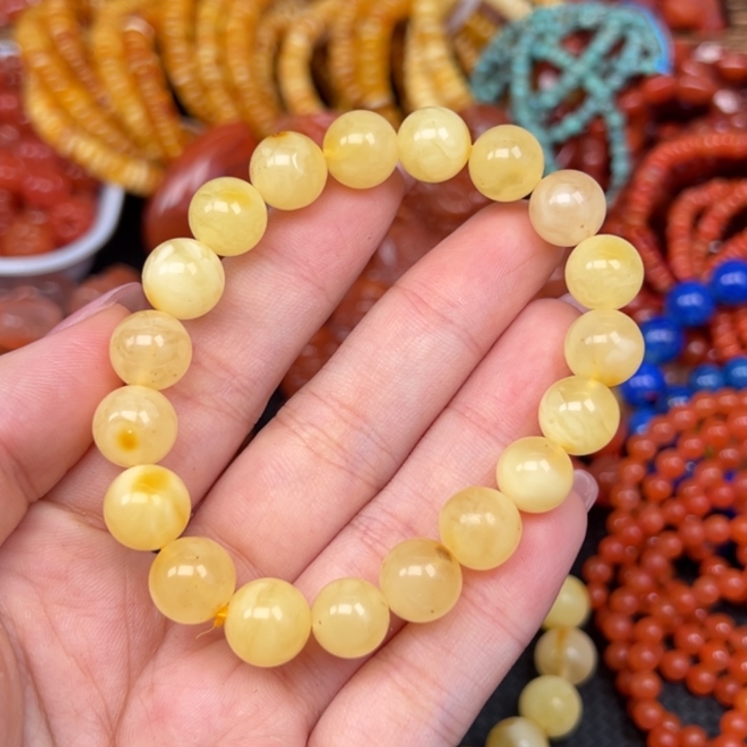 琥珀未镶嵌手链手串