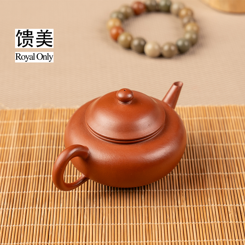 【馈美】李镇加水平壶潮州手拉壶朱泥全手工壶芙蓉明炉一粒朱茶壶