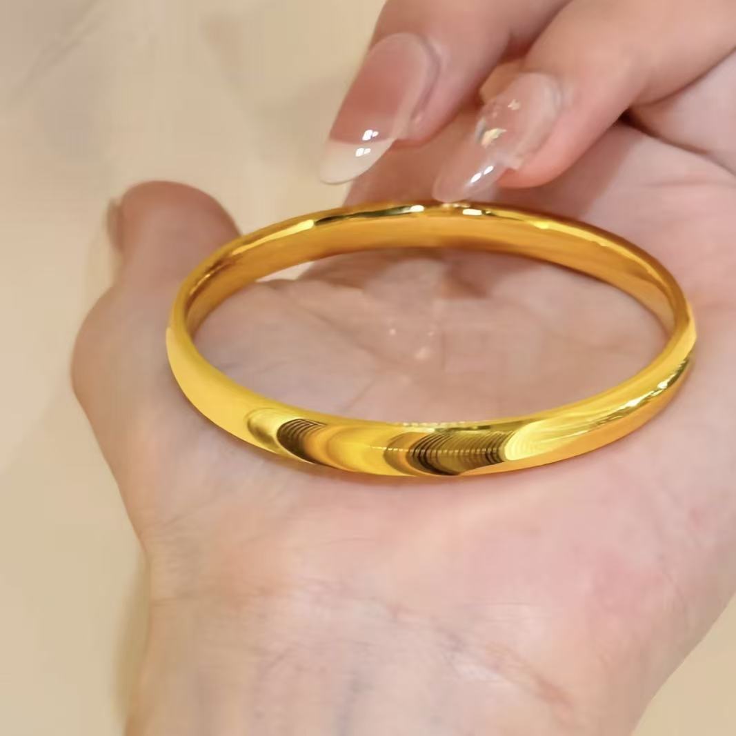 合金手镯 真金镀金猫眼拉丝款手镯