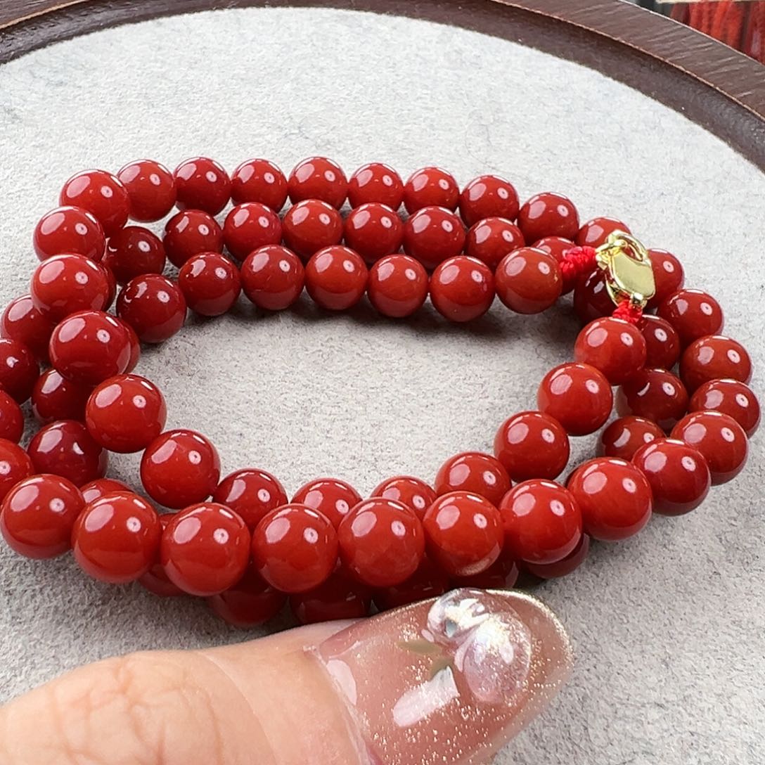 南红玛瑙颈链未镶嵌