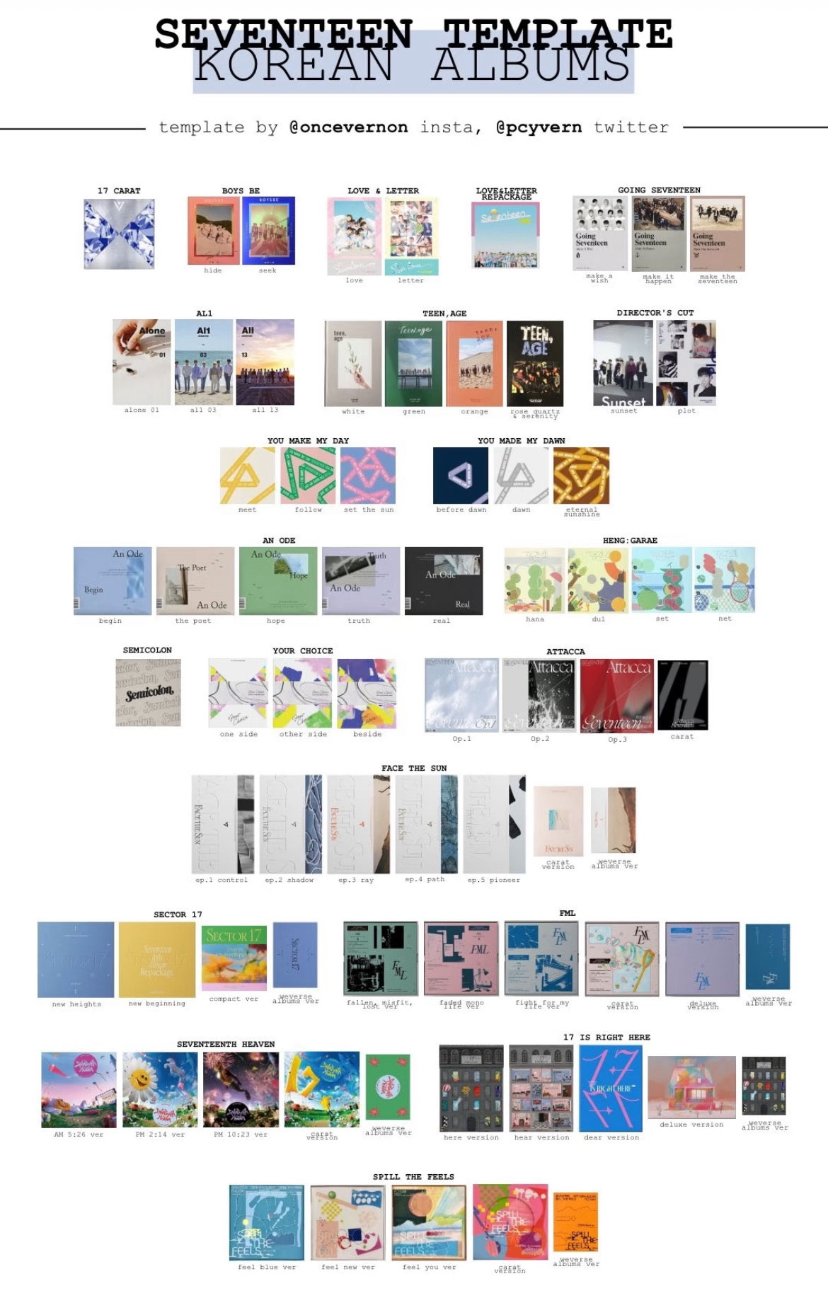 官方正品seventeen专辑合集