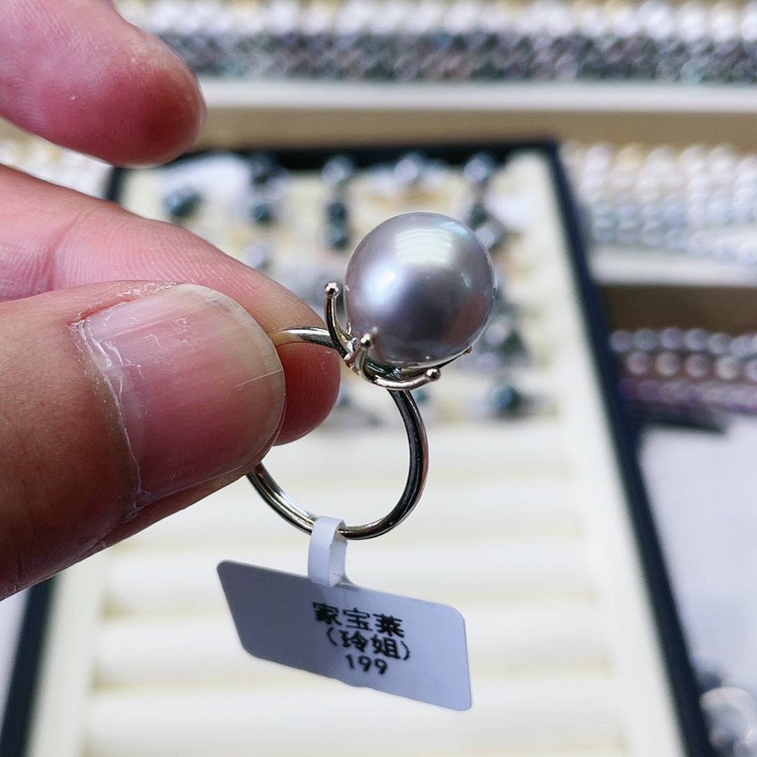 海水珍珠戒指银S925镶嵌