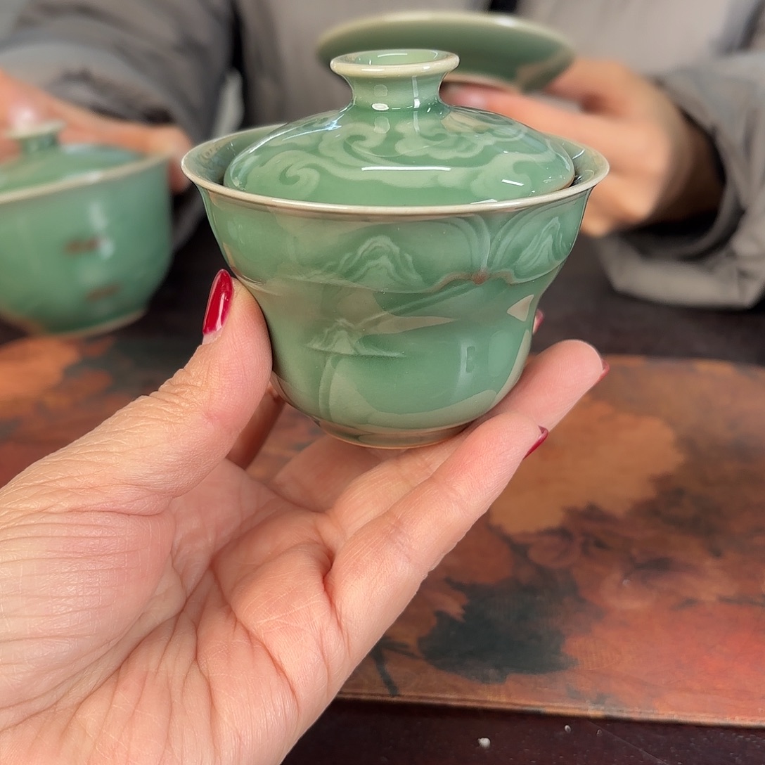 龙泉云间青瓷小米茶器