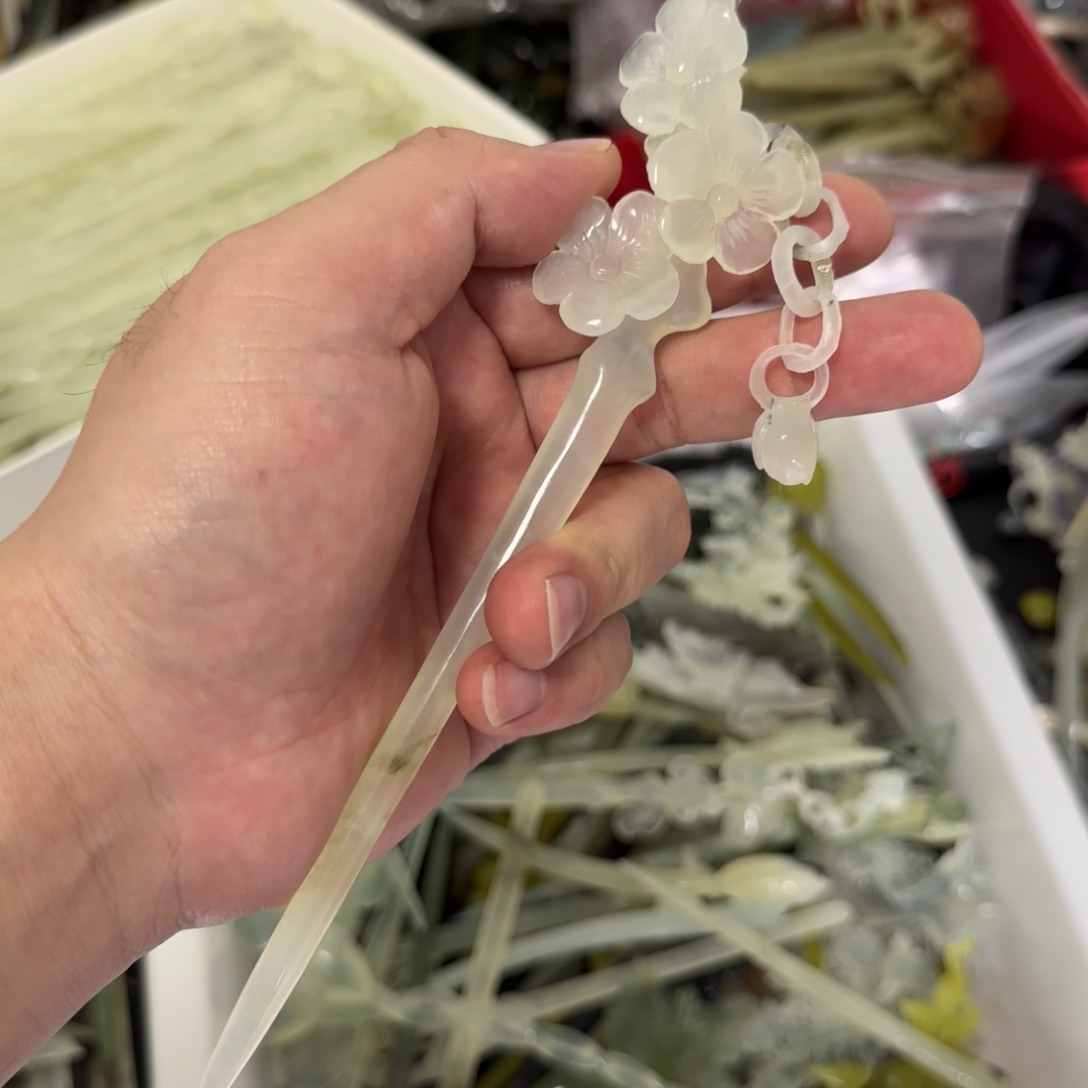 岫玉发饰未镶嵌明君玉簪就是好看