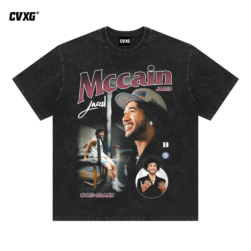 CVXG美式商店（魔仙哥麦凯恩）美式重磅纯棉球星T恤篮球康利直喷