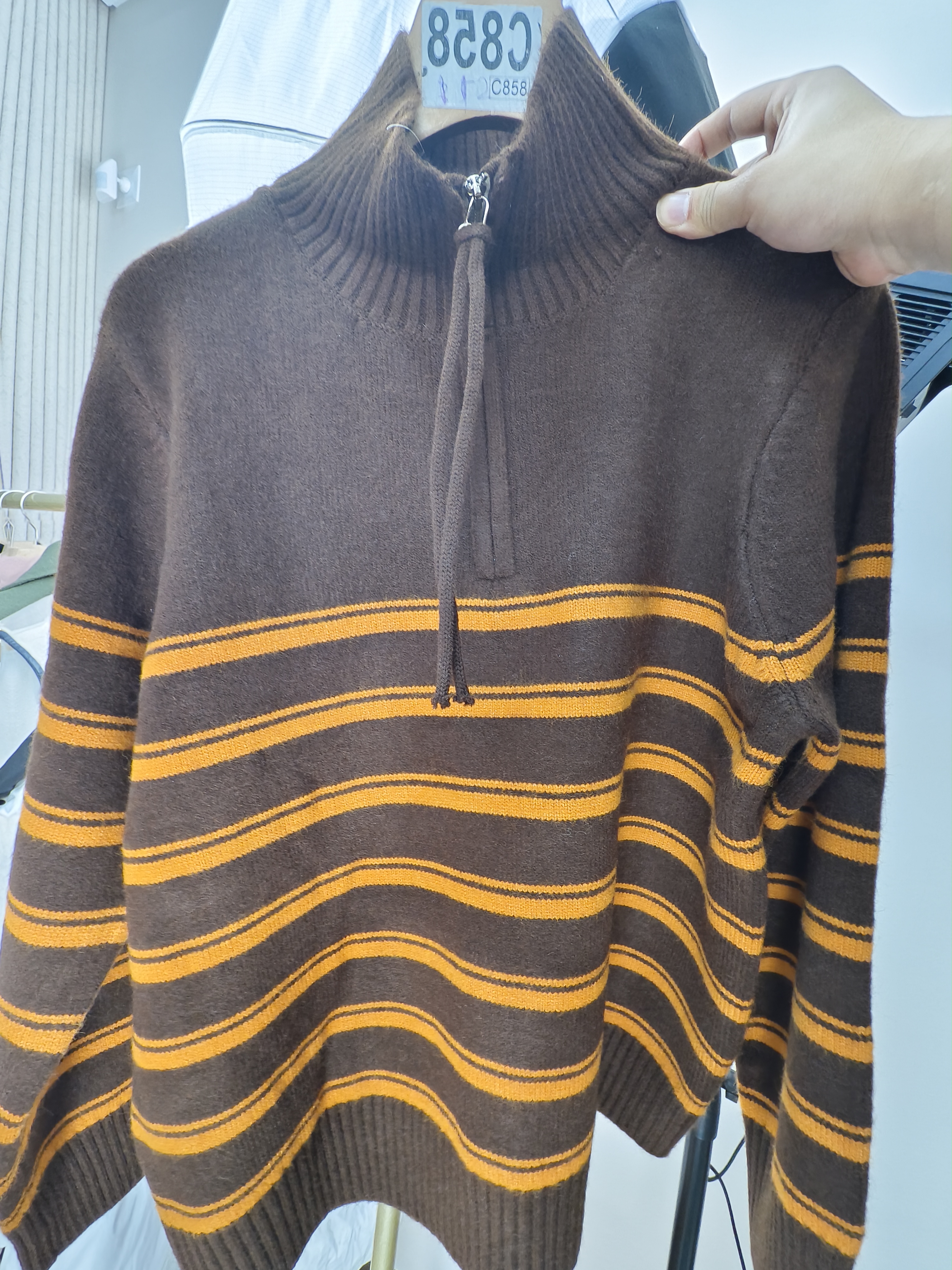 C858【下单无需备注均码】休闲开衫厚款高领秋季毛针织衫