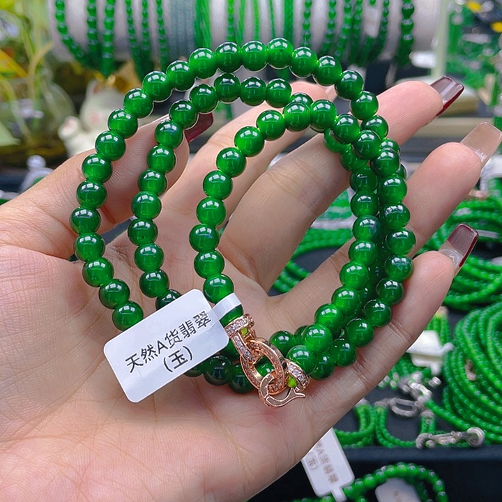 翡翠颈饰未镶嵌圆珠项链7