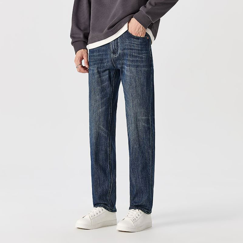 美式直筒牛仔裤男士韩版休闲宽松潮流耐磨秋冬季1187