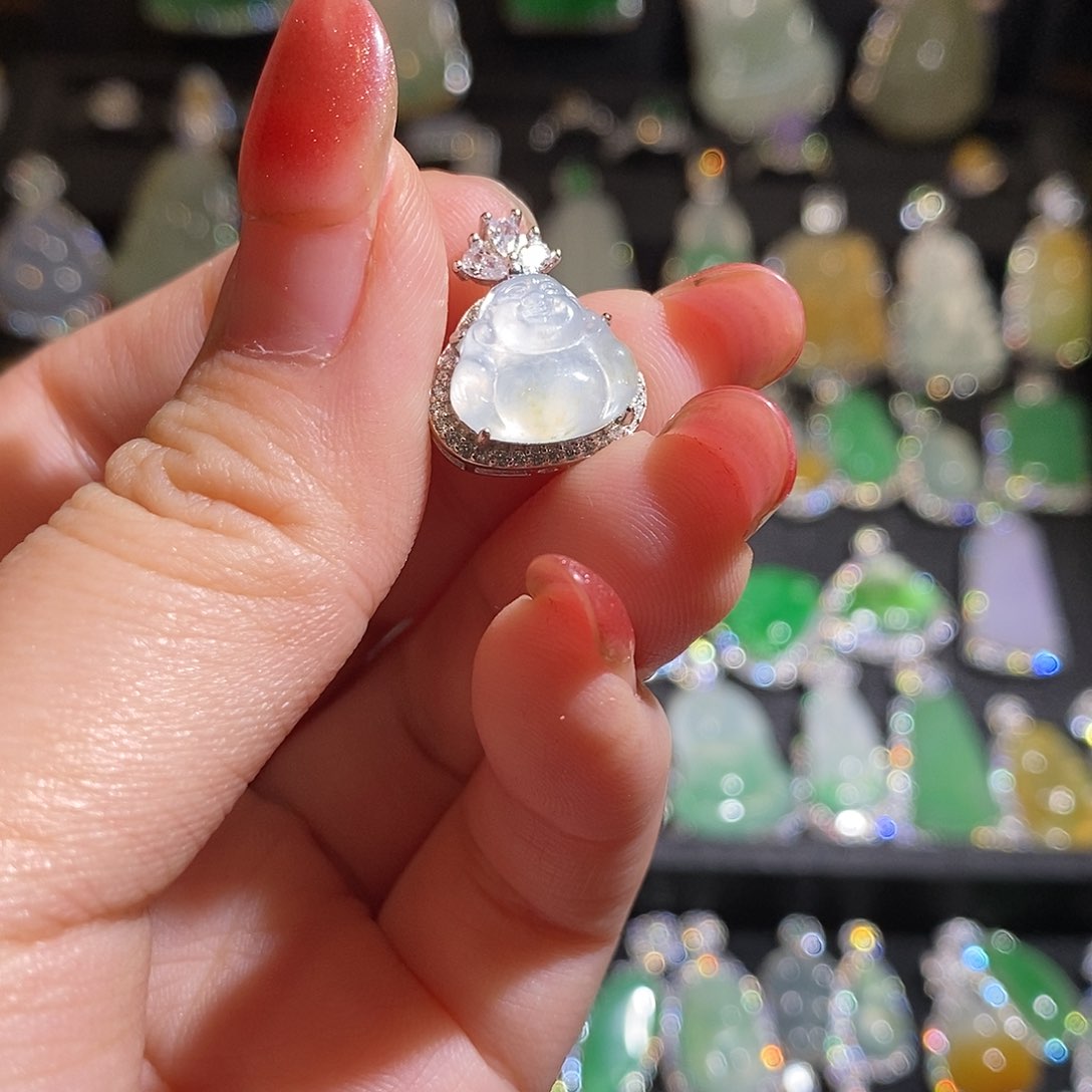 颈饰银S925镶嵌翡翠天然翡翠