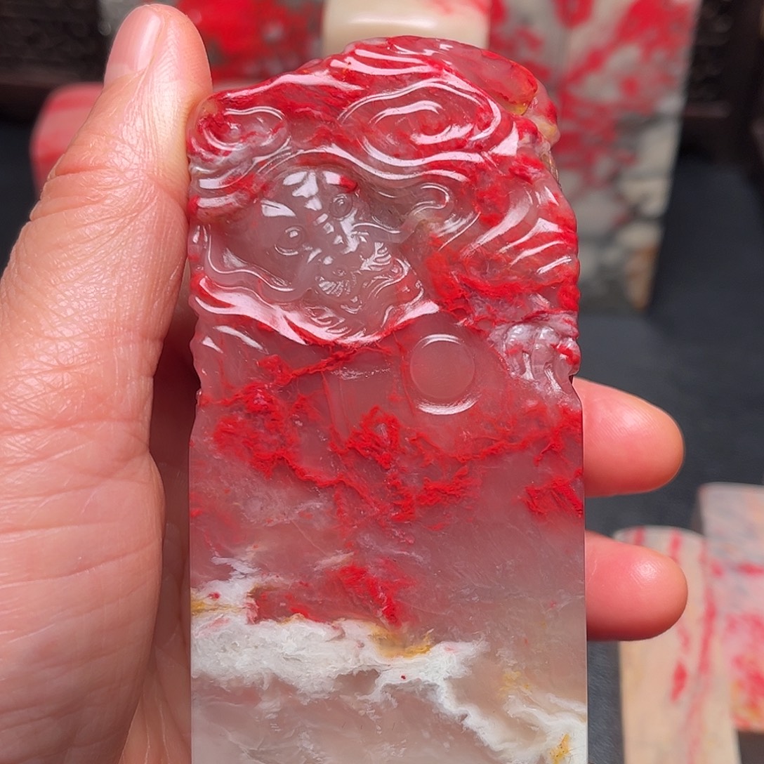 创***刷昌化石巴林鸡血石