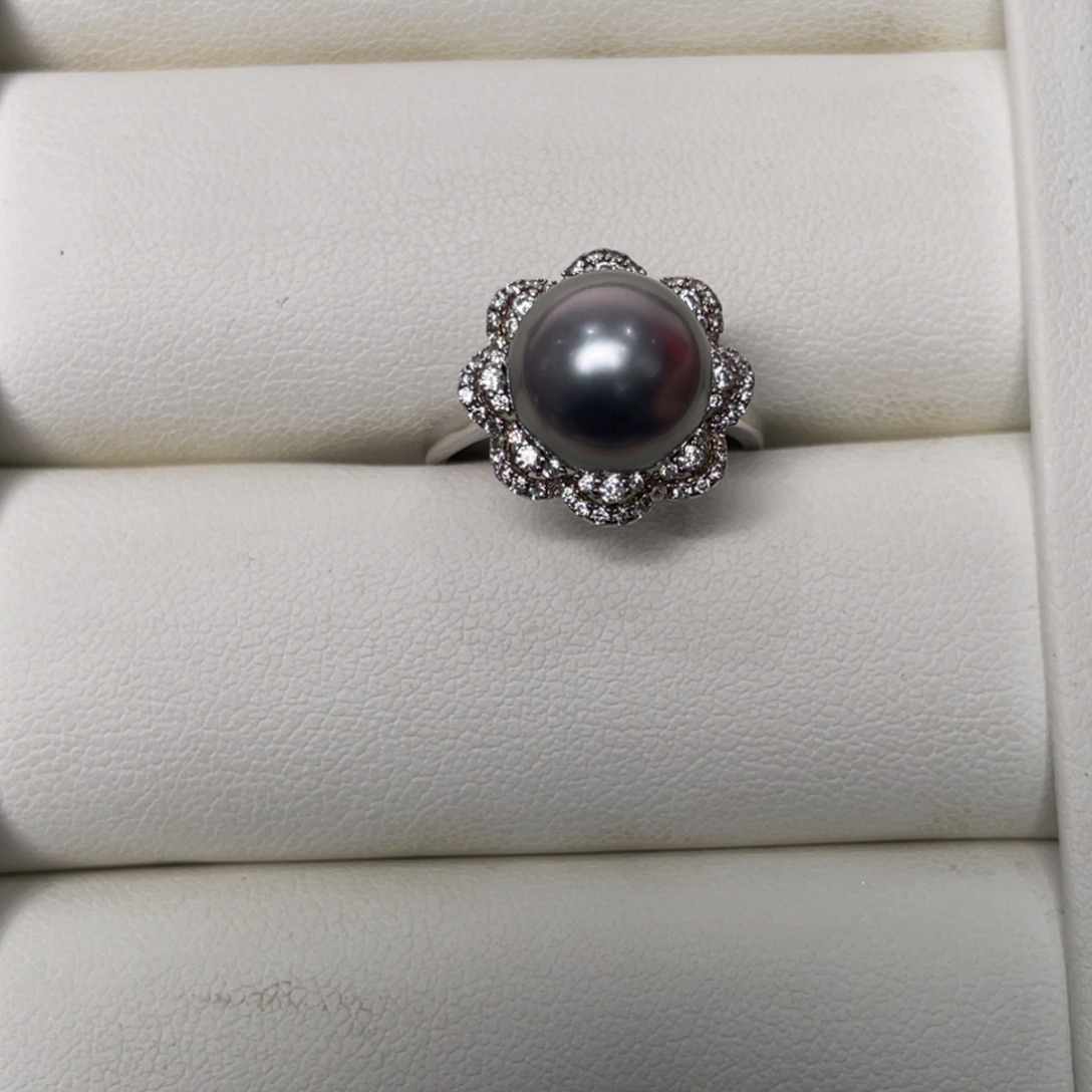 海水珍珠戒圈银S925镶嵌