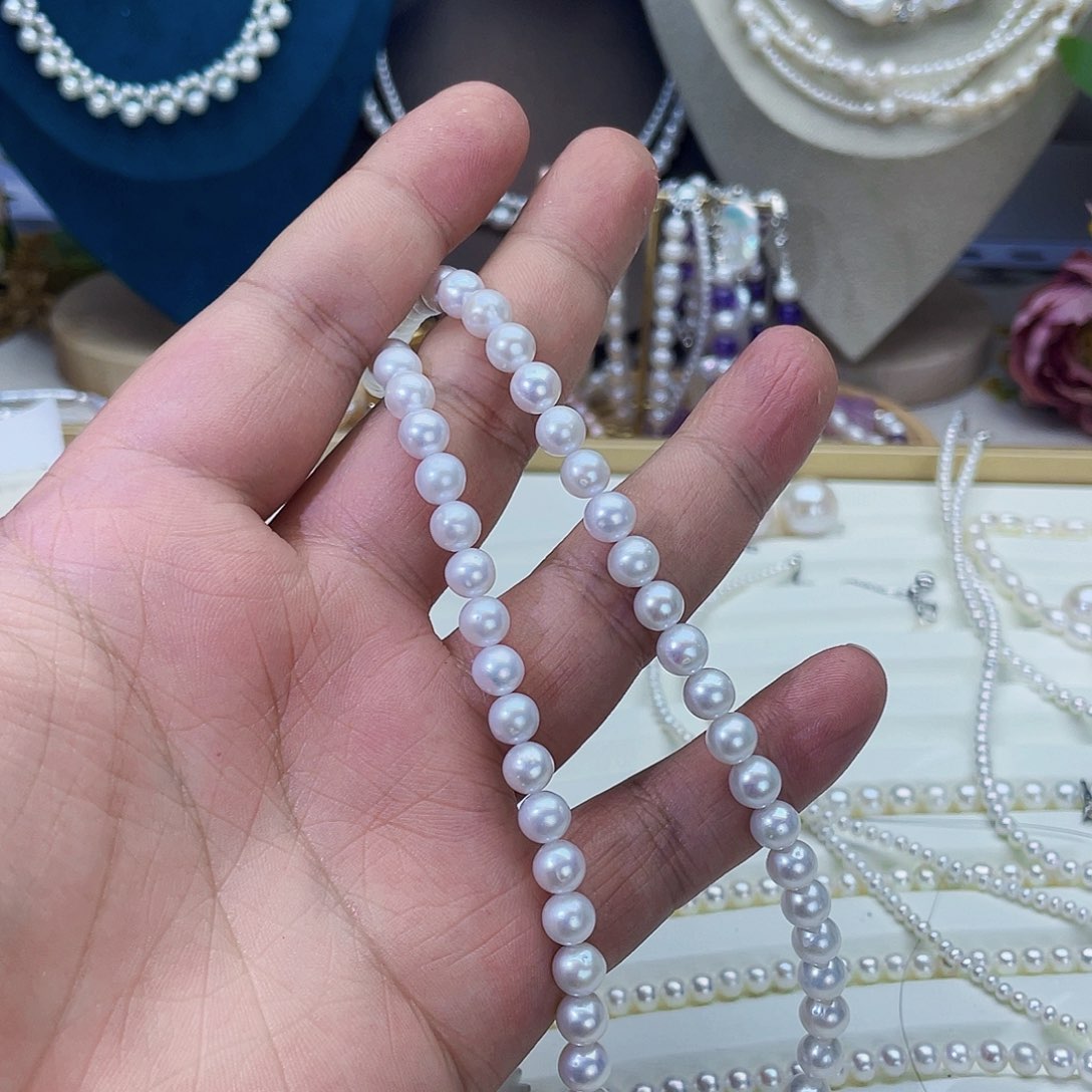 淡水珍珠颈饰银S925镶嵌