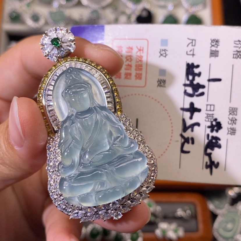 【闪购商品】翡翠颈饰银S925镶嵌天然