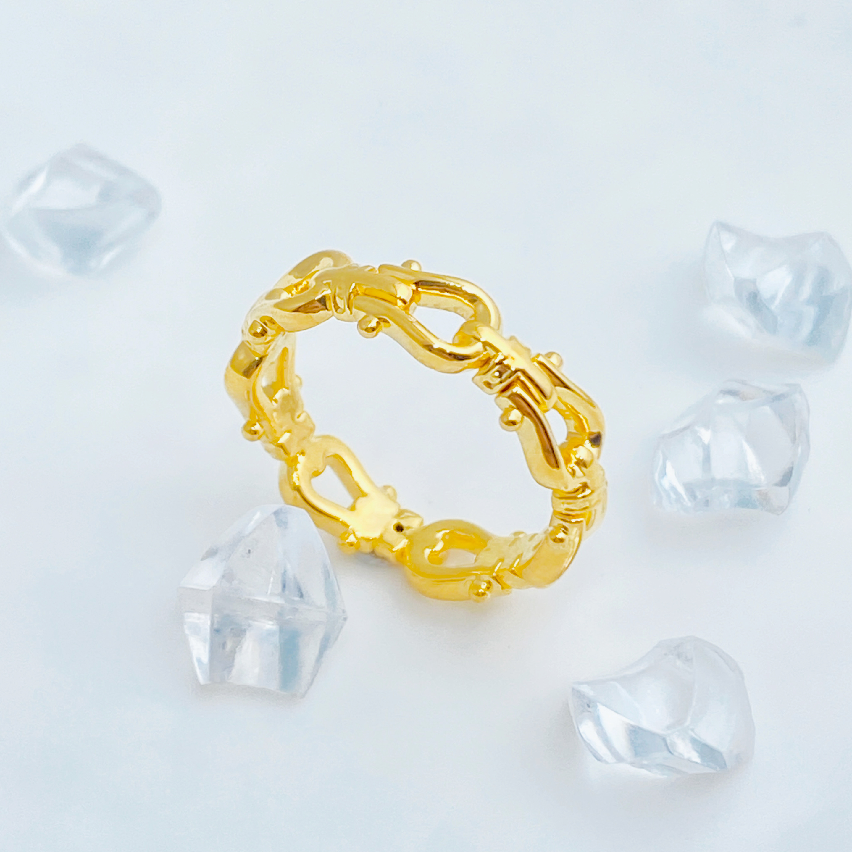 【国潮】足金999  马蹄扣戒指 0.96 13圈口