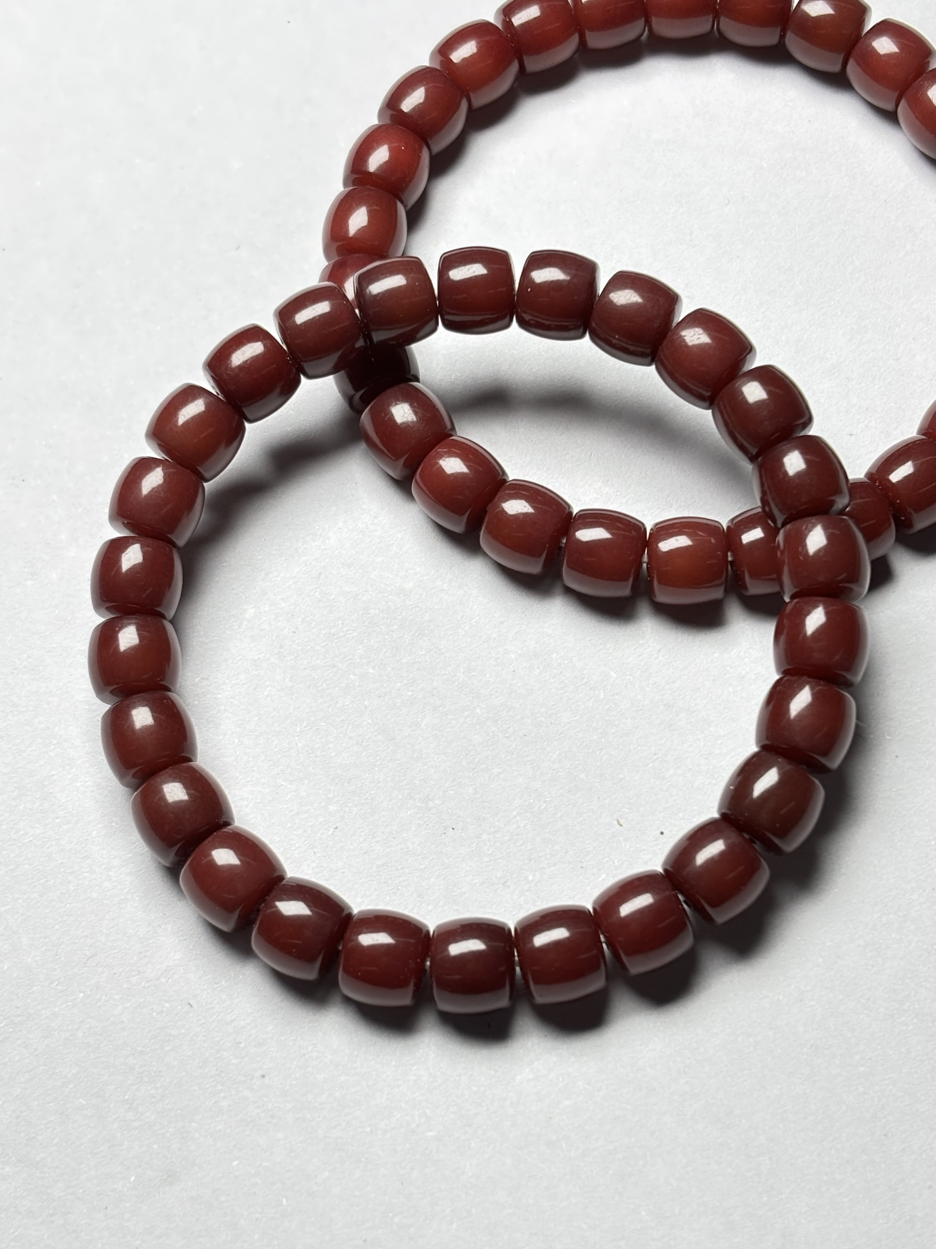 A844 朱供菩提直切桶珠手串9mm