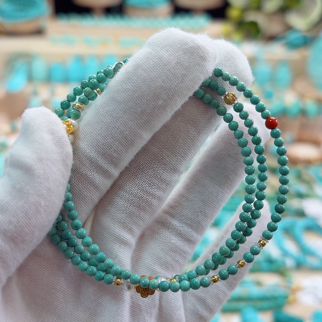 绿松石银S925镶嵌珠宝奇石2.6