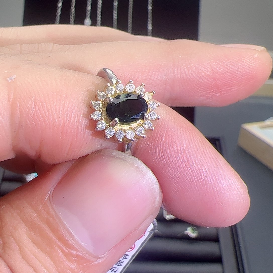 水晶戒指银S925镶嵌1121