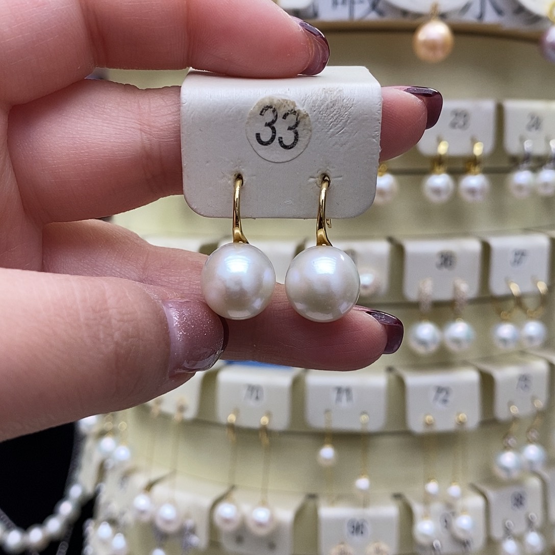 淡水珍珠耳饰银S925镶嵌