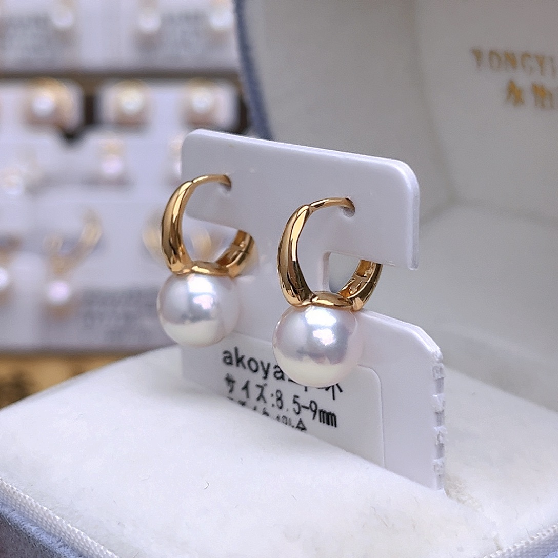 耳饰海水珍珠18K金镶嵌