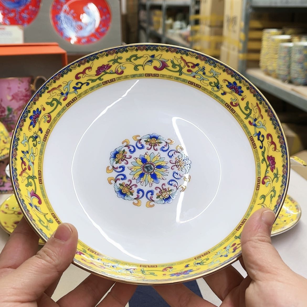 【闪购商品】骨瓷8英寸4深黄。。。。。。。。