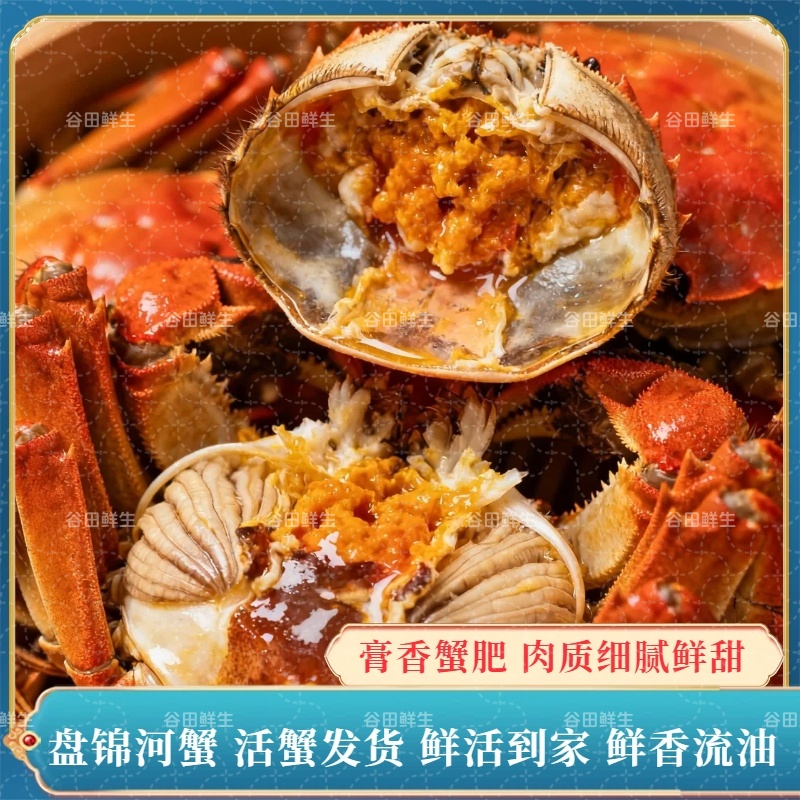 【活蟹】盘锦河蟹 母蟹 1.3-1两/只 2斤/3斤（20-30只）鲜活发货