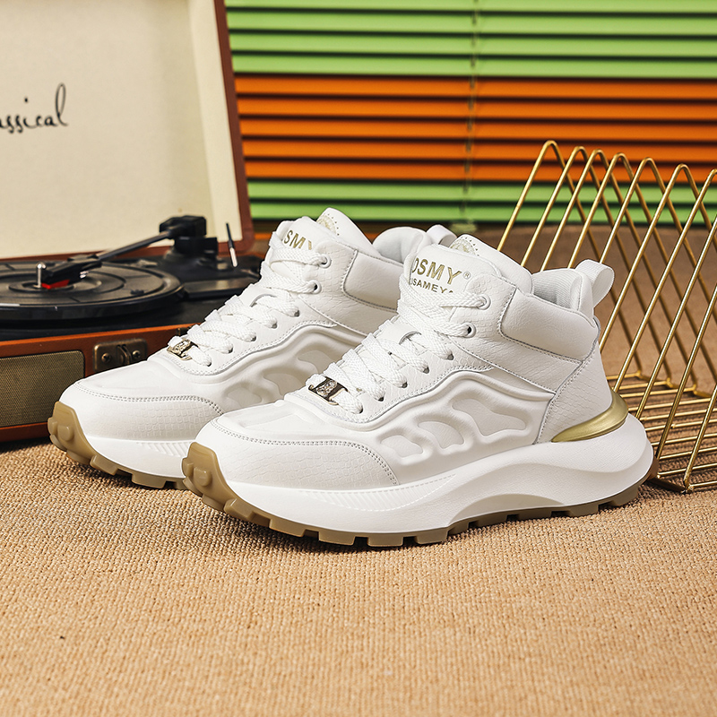 DUSAMEYA/杜莎米娅冬季新款男鞋高帮系带时尚百搭厚底潮鞋 男女鞋