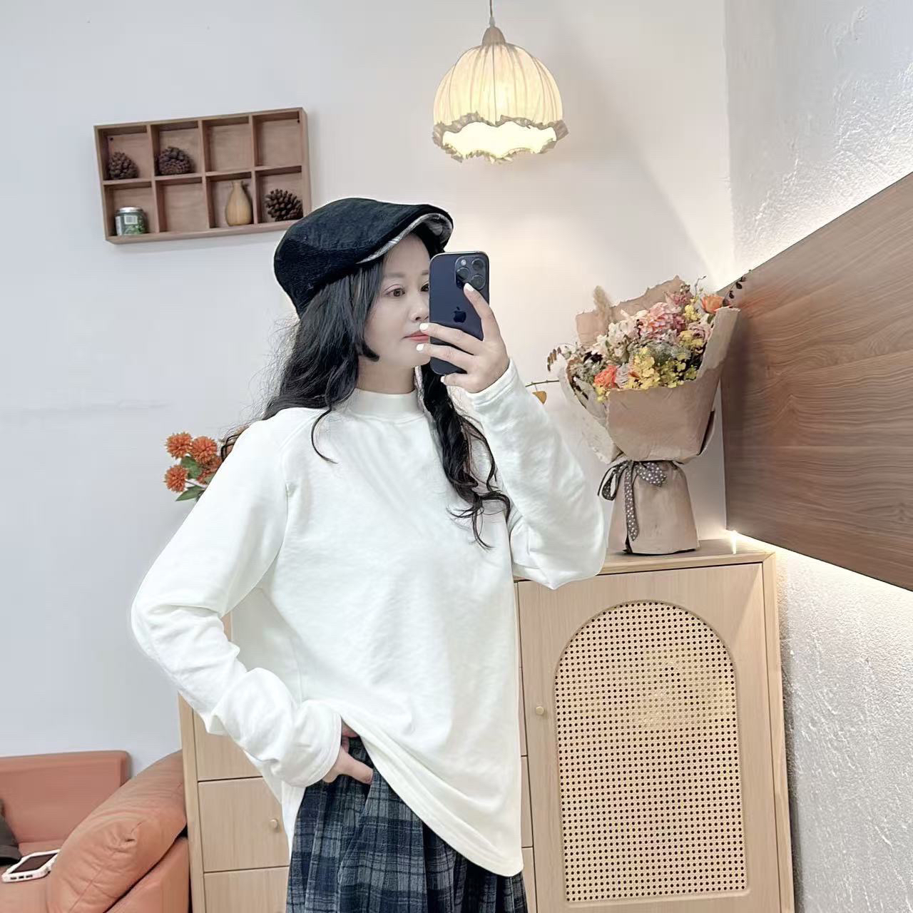 90671小中领加绒打底衫