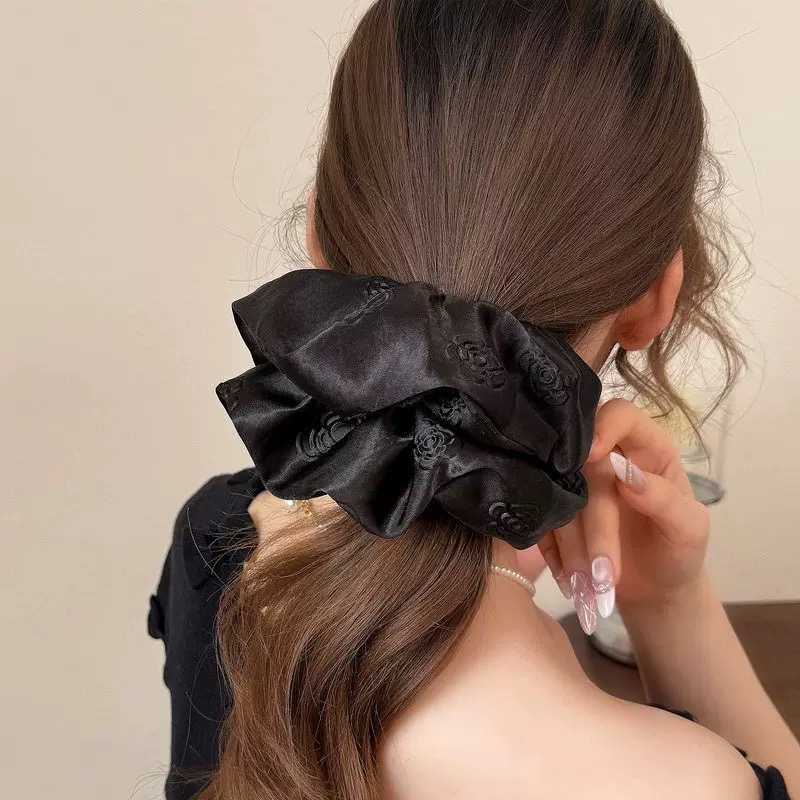 F109 【浮雕玫瑰】苏木子发饰立体浮雕玫瑰法式浪漫锻料大肠发圈