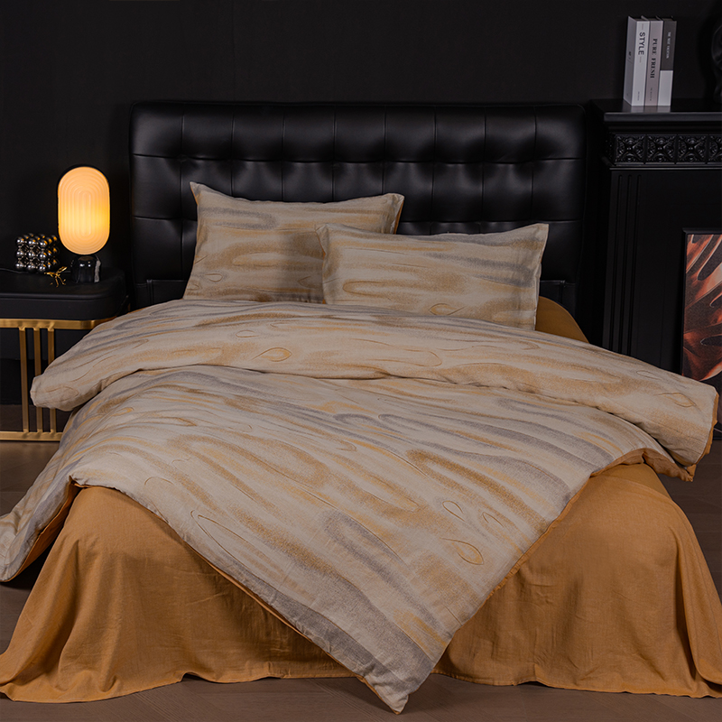 【四件套-云纹逸境-黄-200】高级定制版彩纱四件套