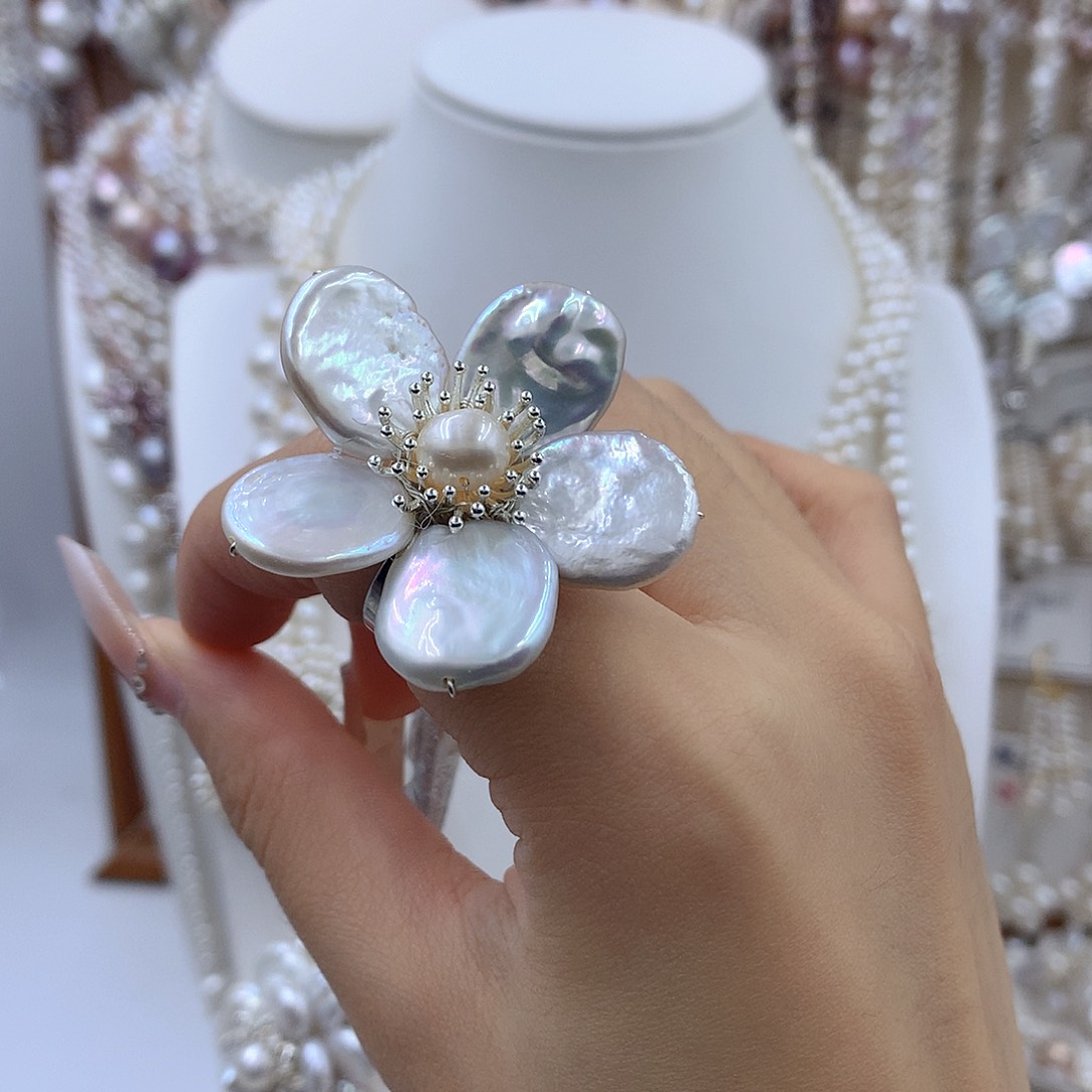 淡水珍珠项链耳饰银S925镶嵌