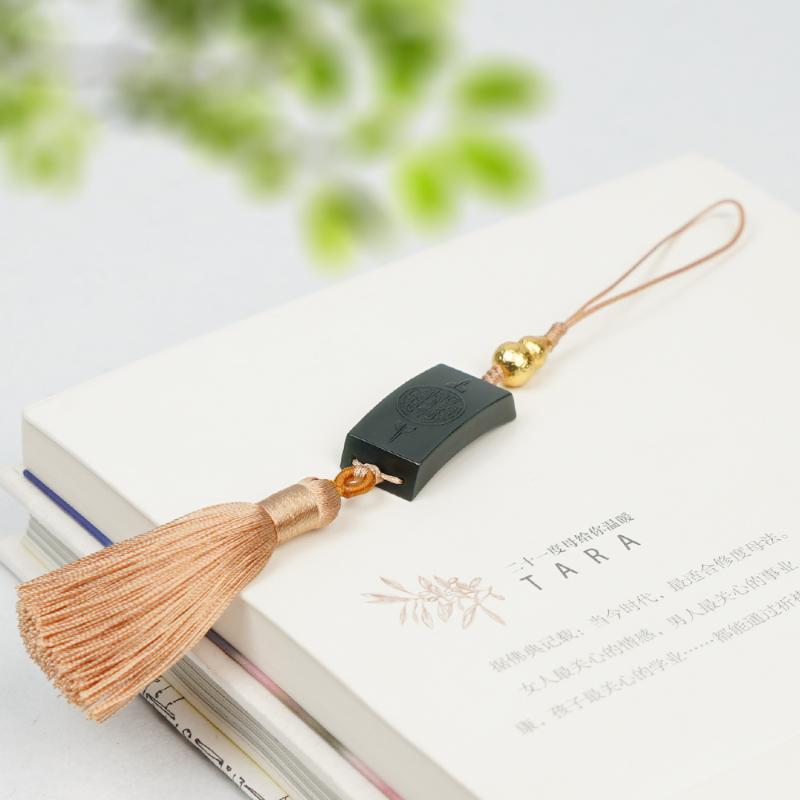 【香掌柜】和田玉塔青挂件（发一件）