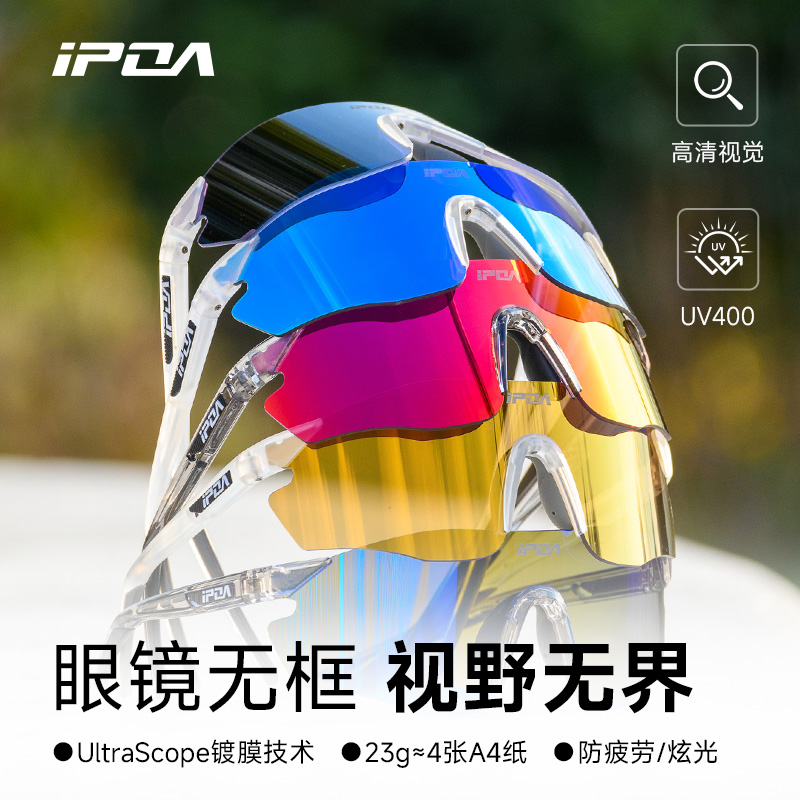 IPOA户外跑步骑行风镜登山徒步防紫外线变色男女防炫光运动眼镜