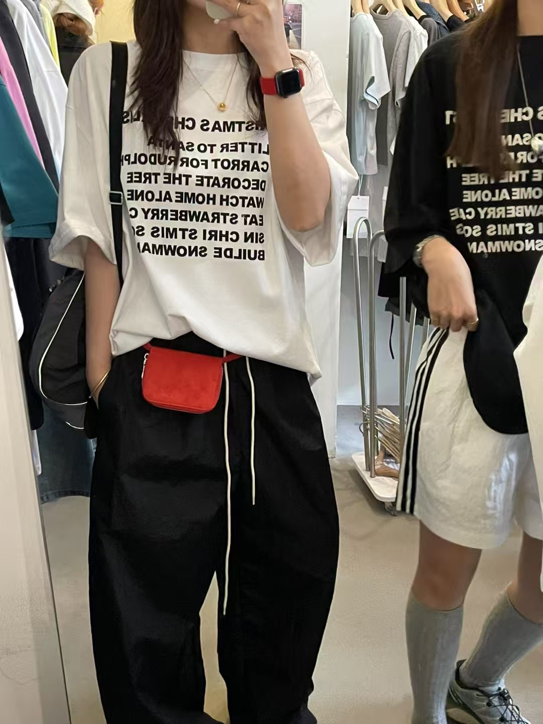 韩版宽松字母短袖T恤