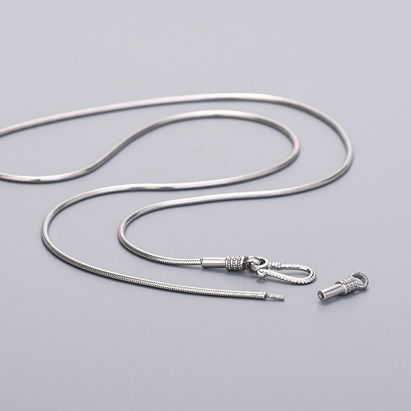 链子925银 纯银蛇骨万能链1.5mm