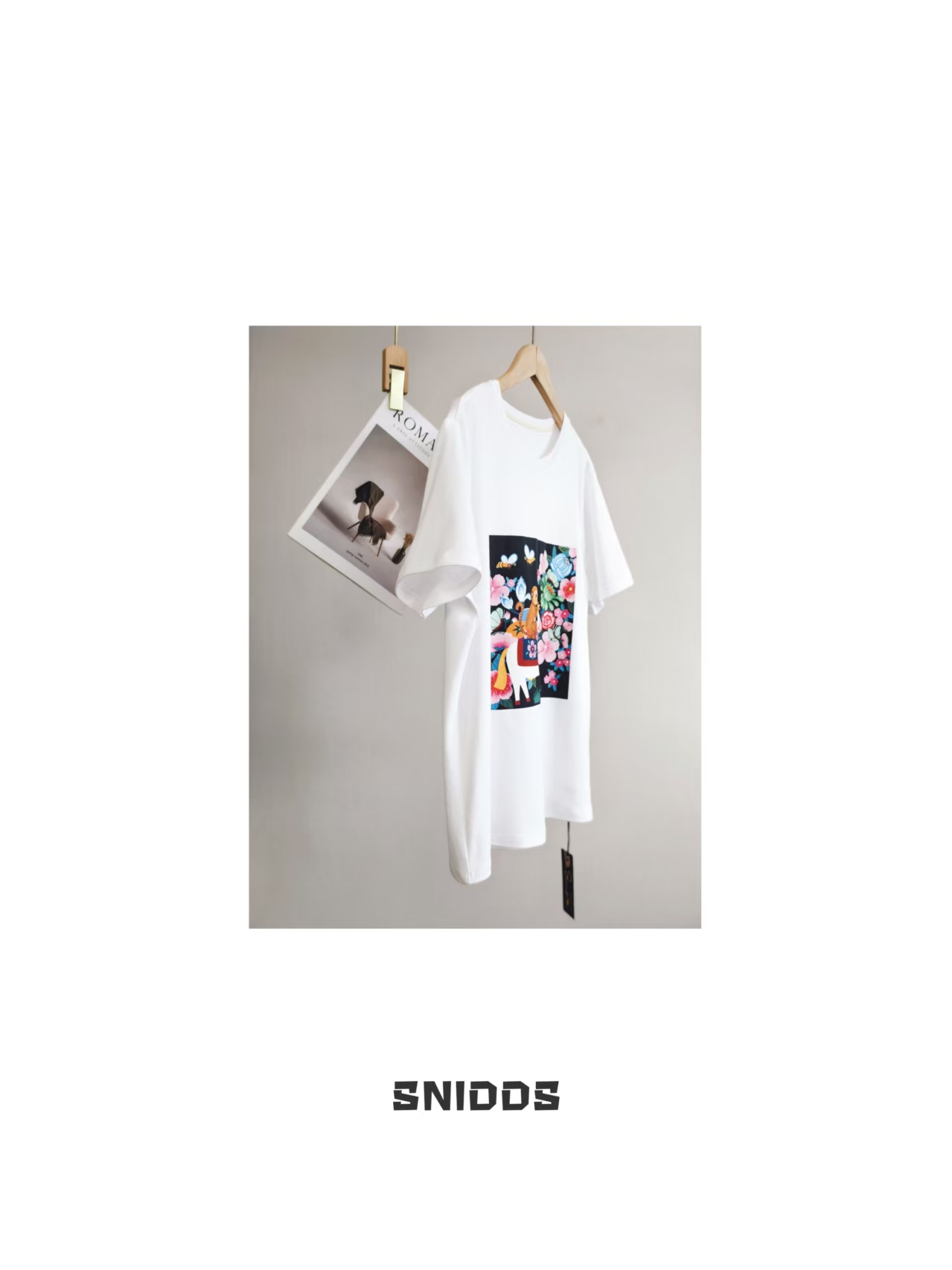 12/25 女士春季  细腻匹马棉筋骨感印花短袖T恤