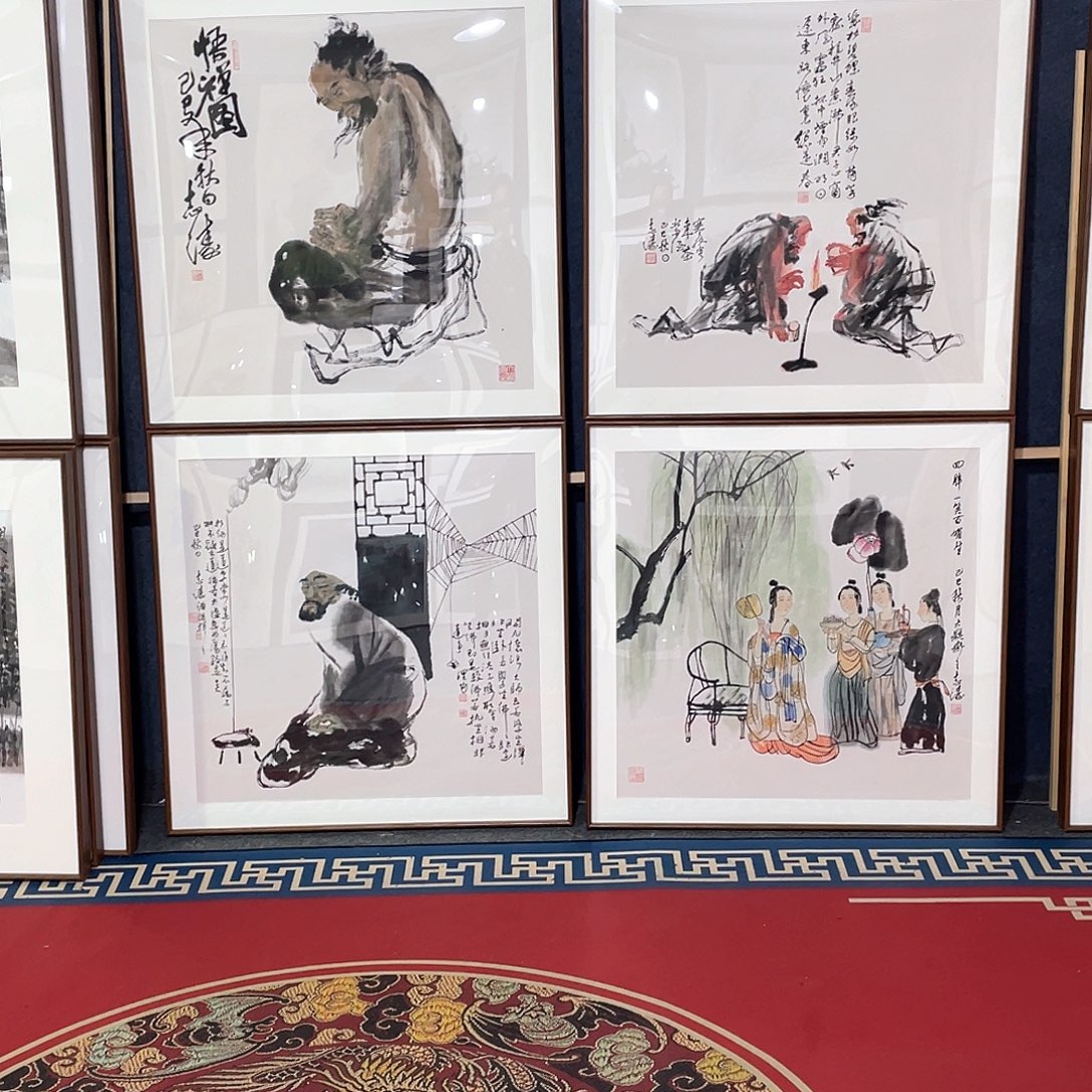 果***壳国画手绘画作品带框