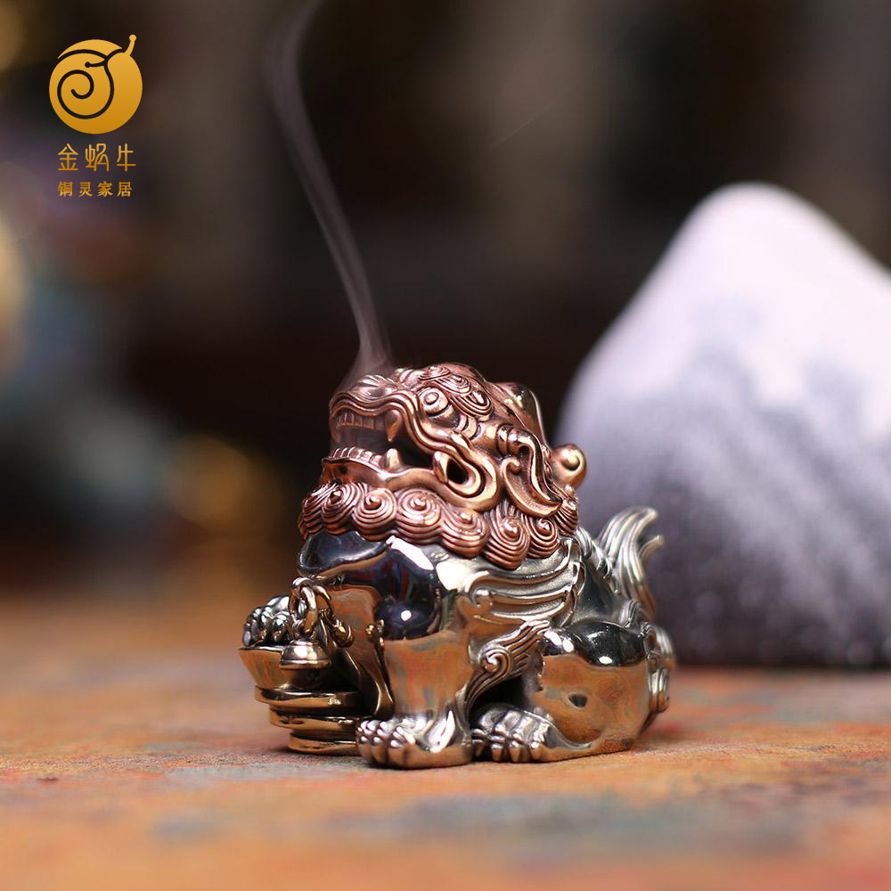 铜灵貔貅熏炉（铃铛版）铜器居家玄关办公室书房摆件礼品铜工艺品