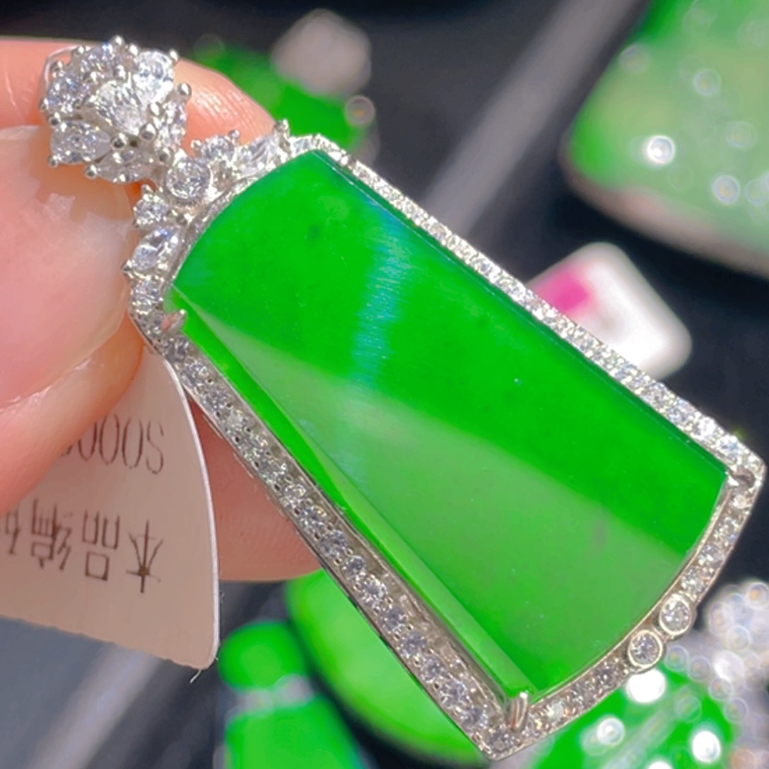 翡翠吊坠(不含链)银S925镶嵌