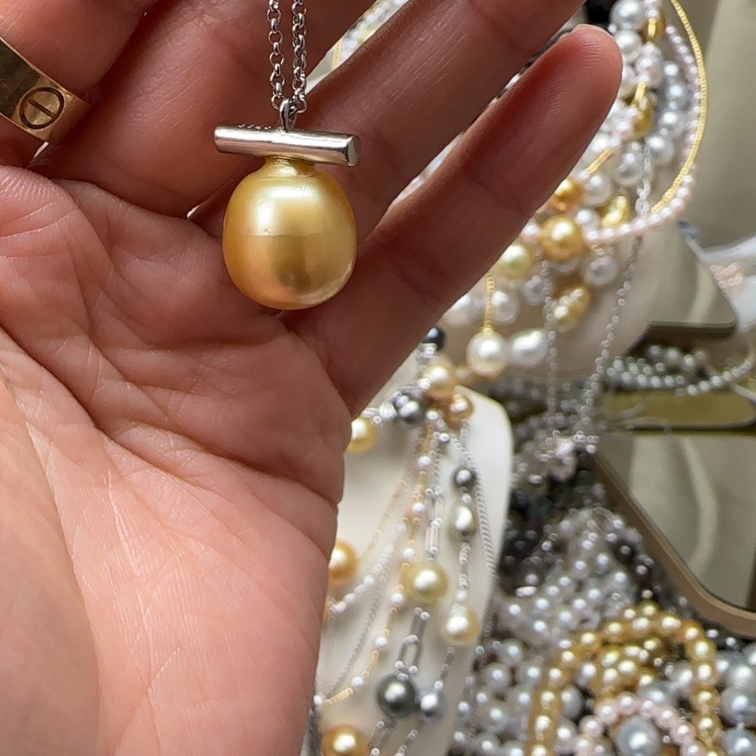 海水珍珠颈饰银S925镶嵌