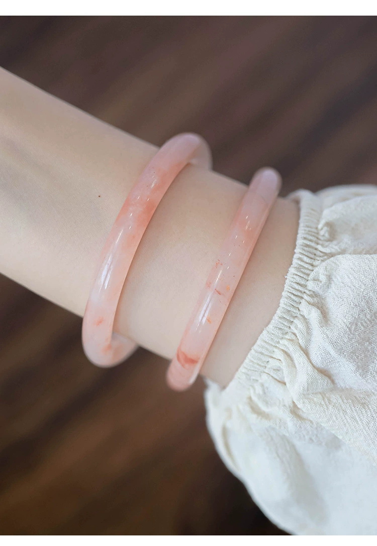 金丝玉桃花酿手镯气质粉少女气质渐变粉紫