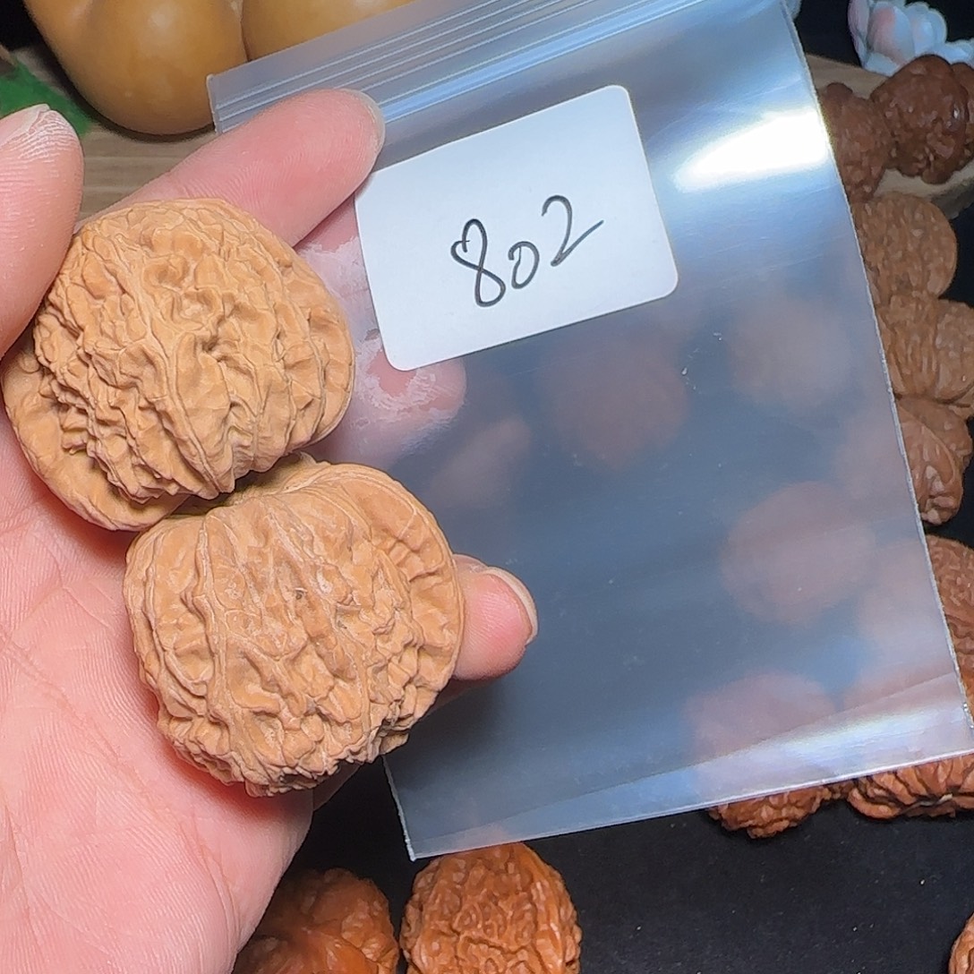 火***巴把件文玩核桃802全品 41白狮子