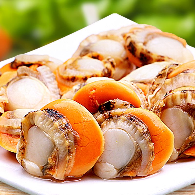 顺丰冷链 拍3斤送2斤 新鲜冷冻现剥饱满大号带黄带膏扇贝肉