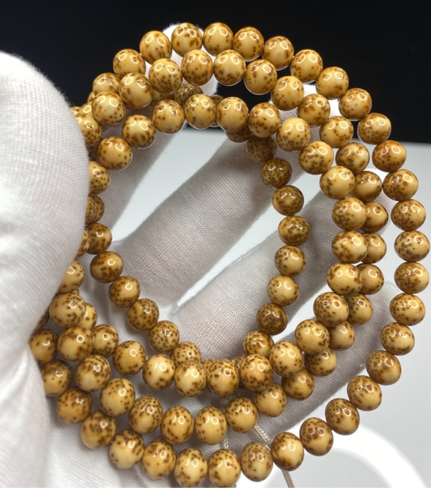 卡8圆珠 金珀虎皮色108长串脖挂