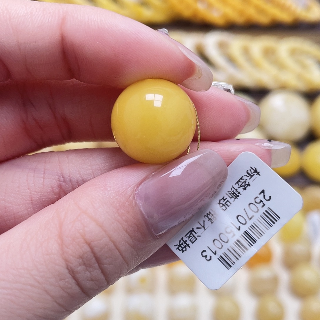 琥珀未镶嵌裸石16mm氧化款圆珠