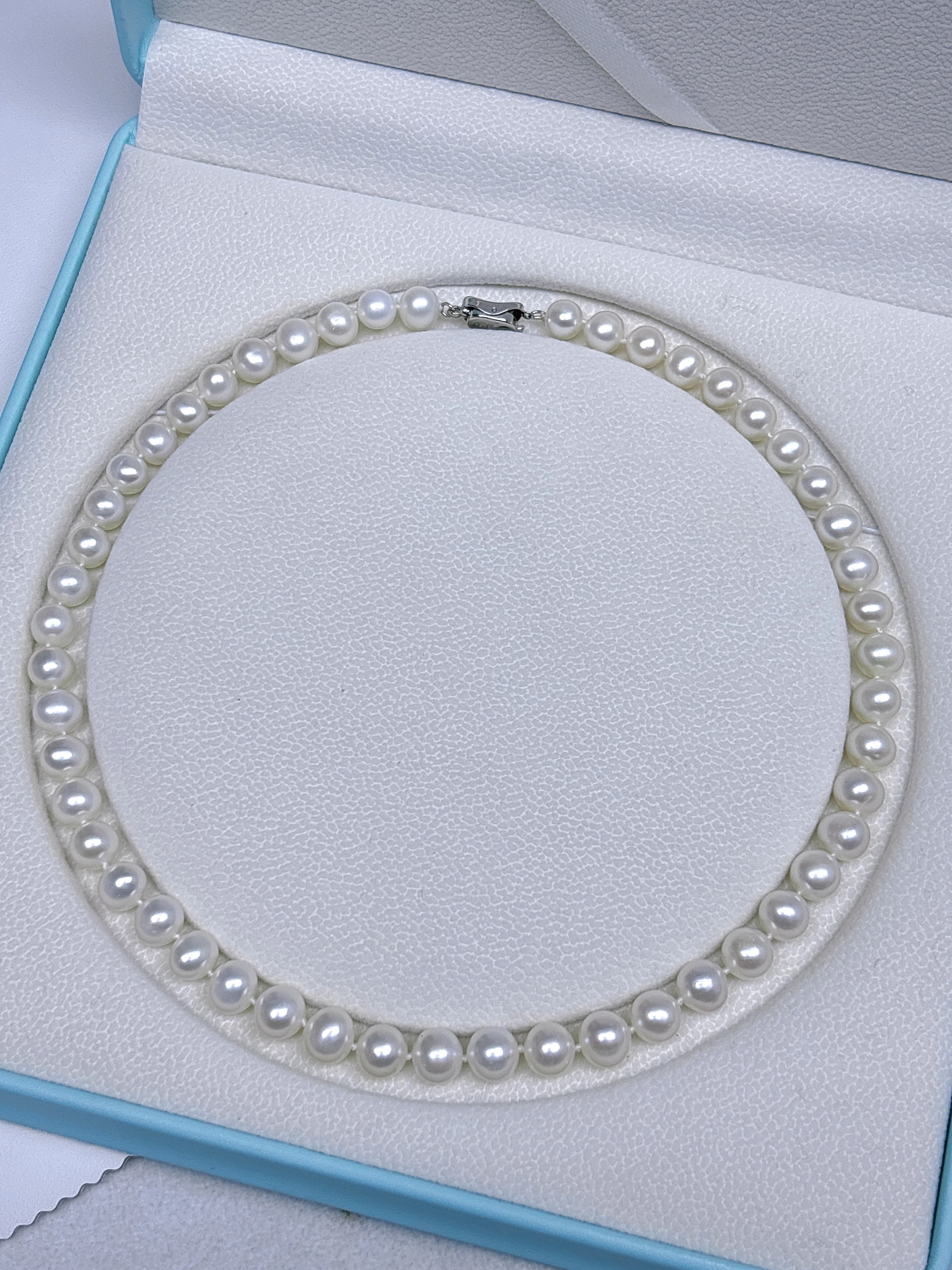 8-9mm正圆冷白光极微瑕淡水珍珠项链赛澳白高级感百搭气质颈链