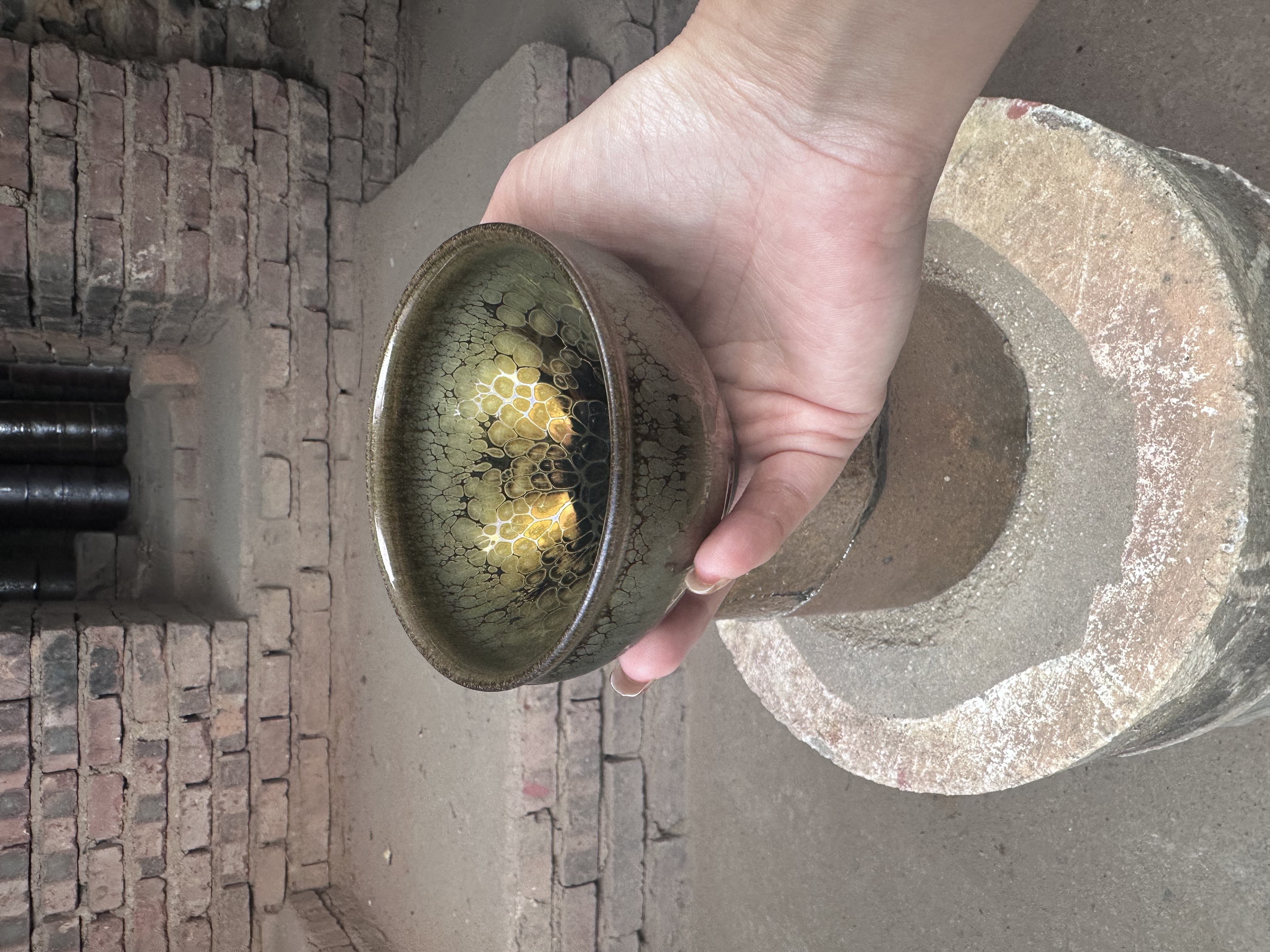闪购建窑建盏 油滴系列 幻彩莲花 主人杯礼盒装带溯源证书电烧 
