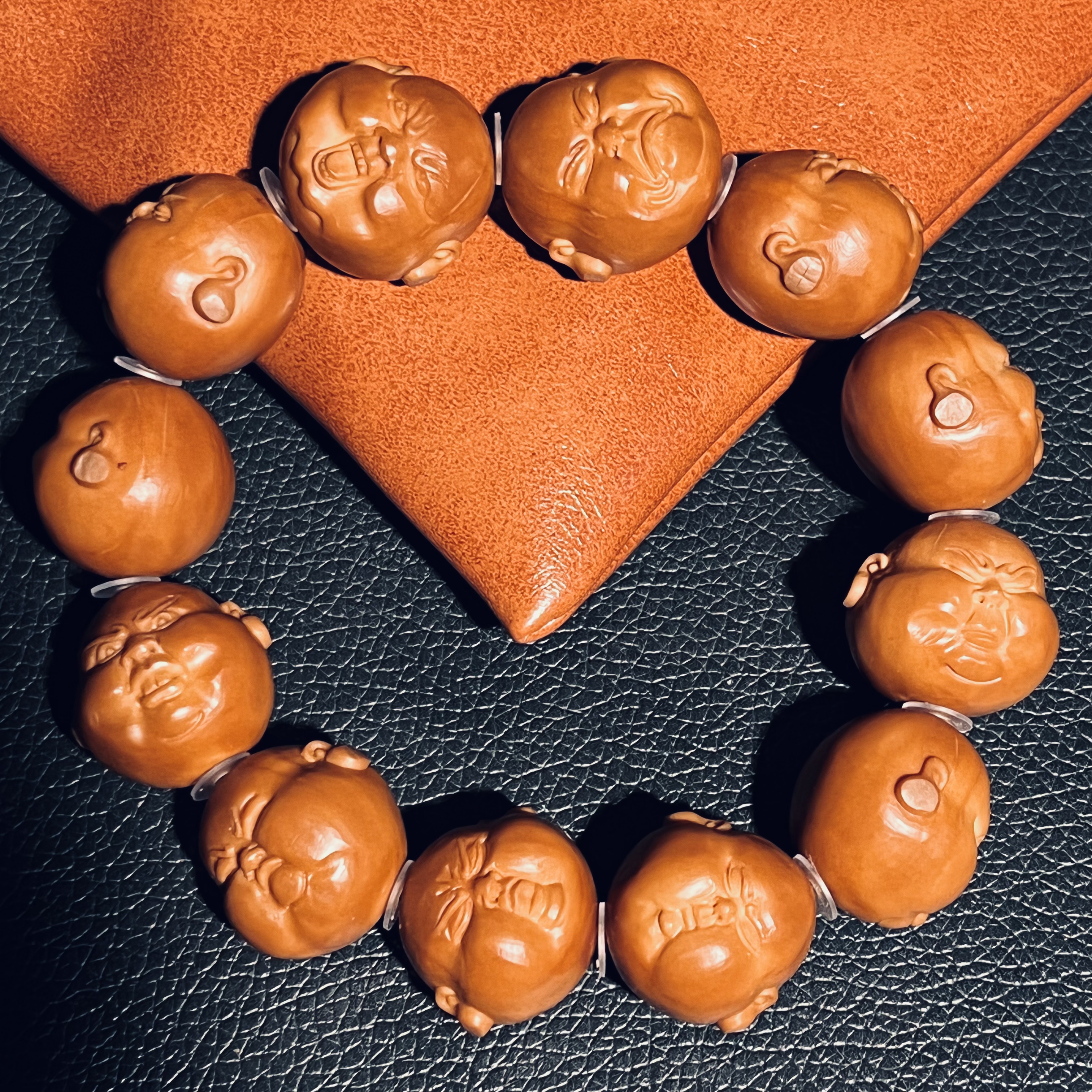 2.3人生百态陈年老油核 核橄榄核手串 橄榄核核雕 纯手工雕刻