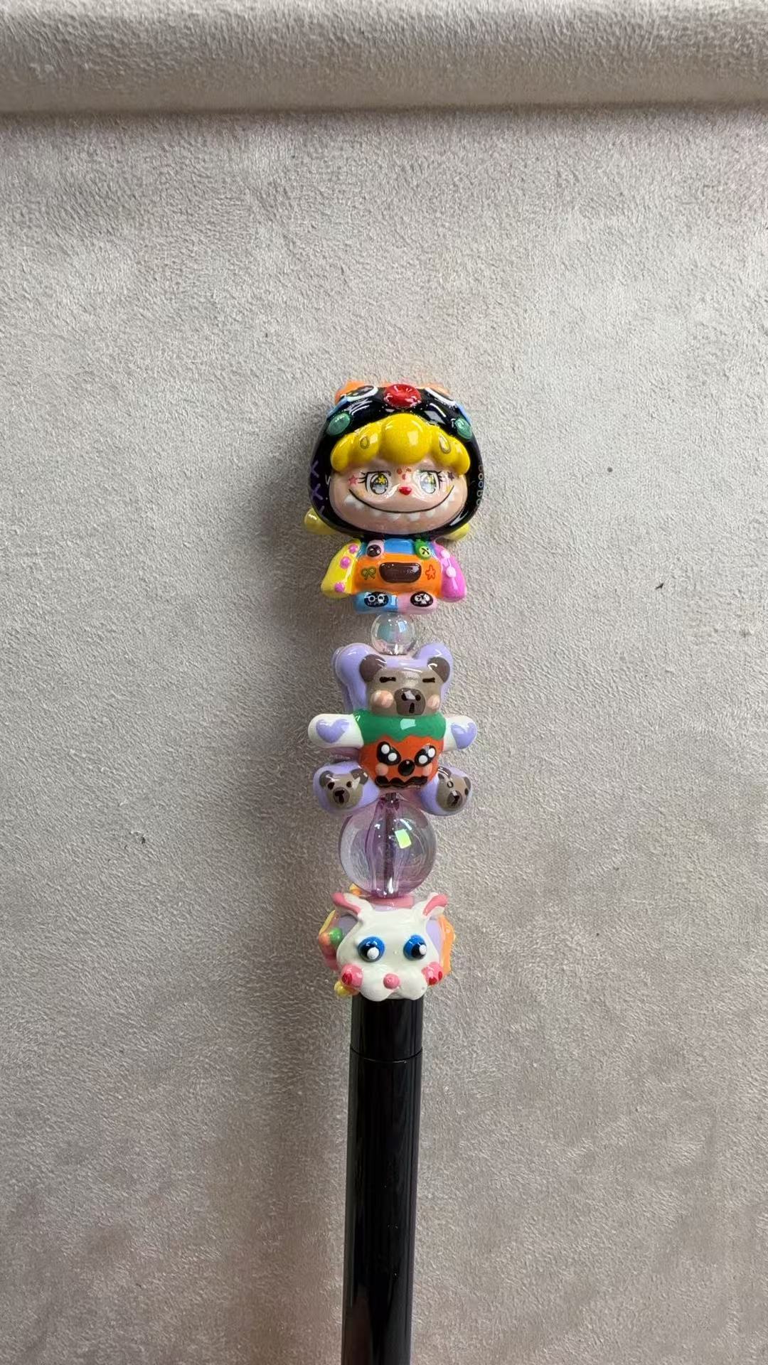pingu拉布布diy手作圆珠笔，配件不是固定的,默认微瑕，都是改娃